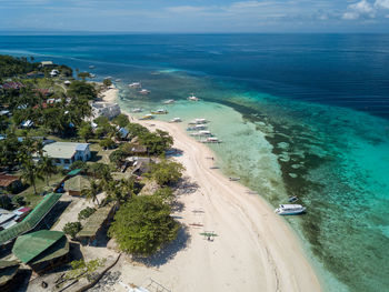 High angle view of beach against sky