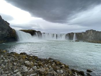 Scenic view of waterfall