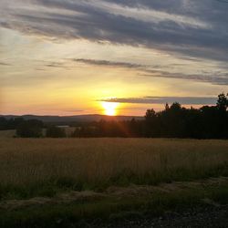 Scenic view of landscape at sunset