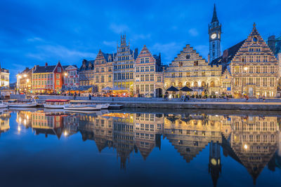 Reflection of buildings in water