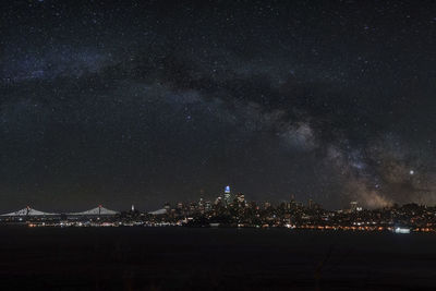 Illuminated cityscape in front of san francisco bay at night