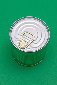 High angle view of drink on table