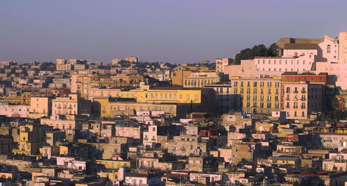 Cityscape against clear sky