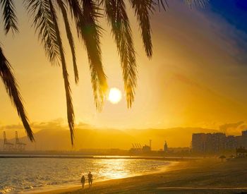 Scenic view of sunset over sea