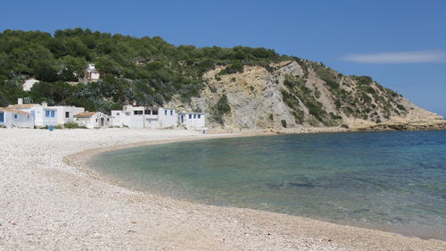 Beach and cliff against sky