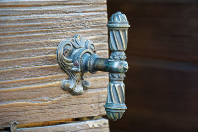 Close-up of old door knocker