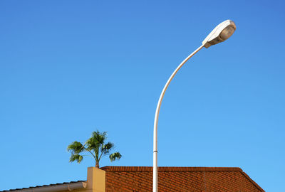 Low angle view of tree against clear blue sky