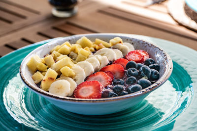 Close-up of food in plate on table