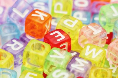 High angle view of toys on table