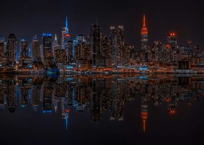 Urban skyline at night