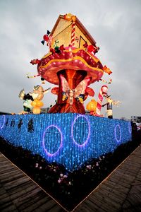 View of multi colored wall