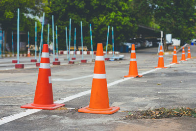 Driving test and training area with simulate test for driving license. 