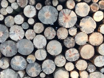 Full frame shot of logs