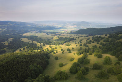 High angle view of landscape against sky