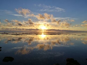 Reflection of sky on water