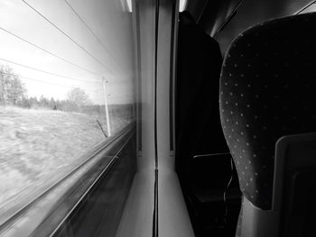 Train passing through window