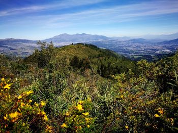 Scenic view of mountains against sky