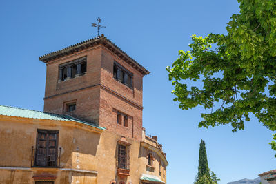 Low angle view of building against clear sky