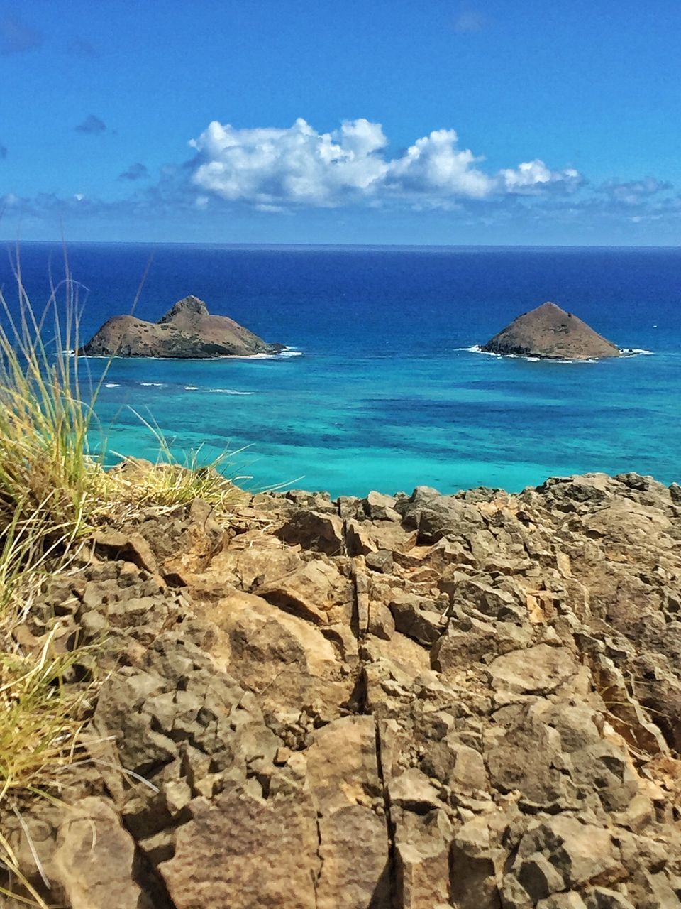 SCENIC VIEW OF ROCKY BEACH AGAINST SKY