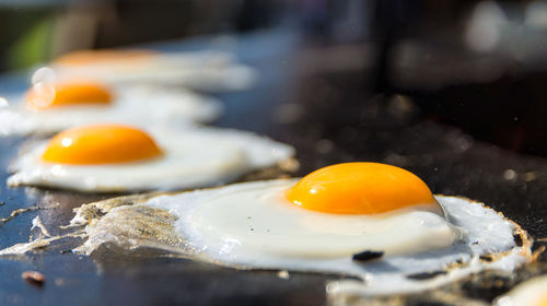 Close-up of egg yolks