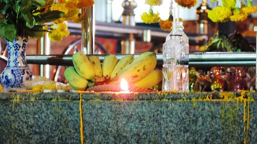 Various fruits hanging in temple