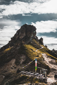 Scenic view of rock against sky