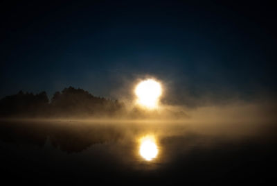 Scenic view of sunset over river