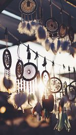 Close-up of christmas decorations hanging