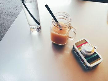 Close-up of bottle on table