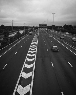 High angle view of road