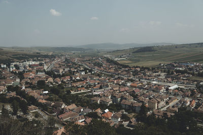 High angle shot of cityscape