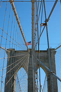 Low angle view of suspension bridge