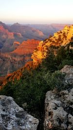 Scenic view of rocky mountains at grand canyon