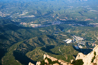 High angle view of agricultural landscape