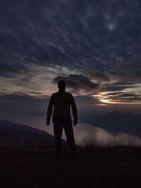 Sunset to gardalake from monte baldo