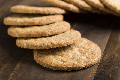 Close-up of cookies on table