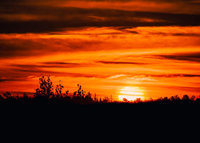 Scenic view of dramatic sky during sunset