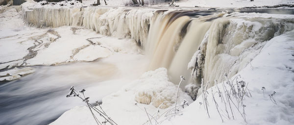 Scenic view of waterfall