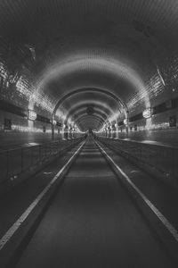 Empty illuminated tunnel