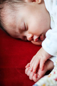 Close-up of baby sleeping