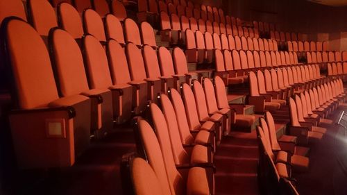 Empty chairs in theater