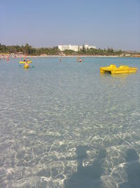 Boat sailing in sea