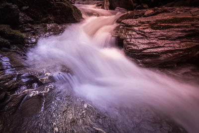 Scenic view of waterfall