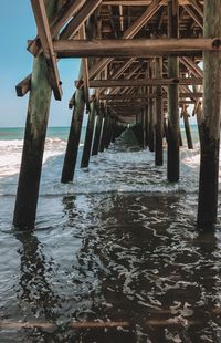 View of pier in sea