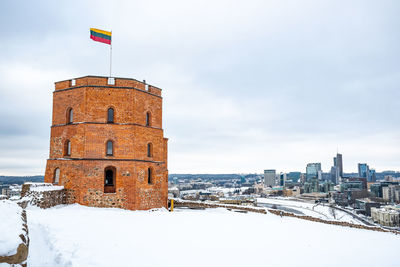 Gediminas tower or castle, the remaining part of the upper medieval castle in vilnius, lithuania