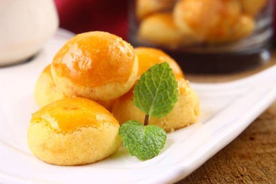 Close-up of sweet food in plate