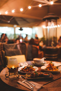 Close-up of food on table