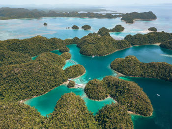 High angle view of sea against sky