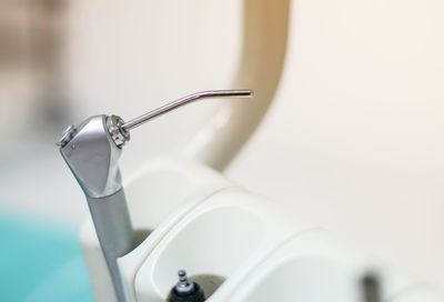 Close-up of dental equipment in hospital