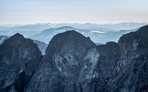 Mountain ridge at snøhetta, dovrefjell, norway.